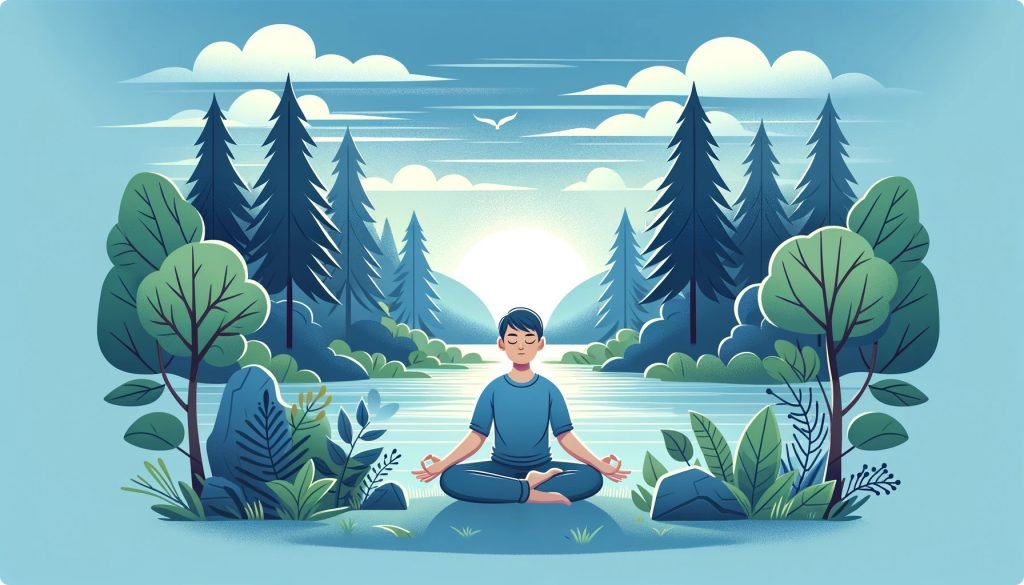 An image of a person meditating in a serene outdoor setting, highlighting the importance of mindfulness in overcoming fear.
